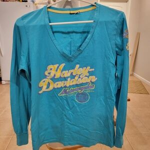 🏍EUC~HARLEY-DAVIDSON  V-NECK LONG SLEEVE TEE